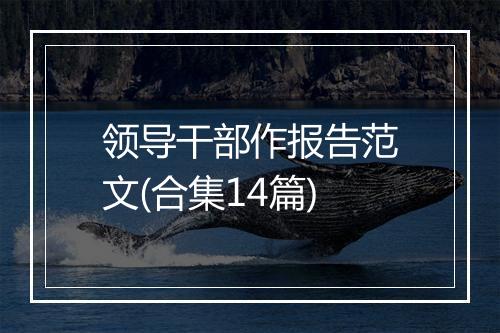 领导干部作报告范文(合集14篇)