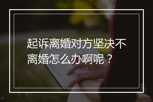 起诉离婚对方坚决不离婚怎么办啊呢？