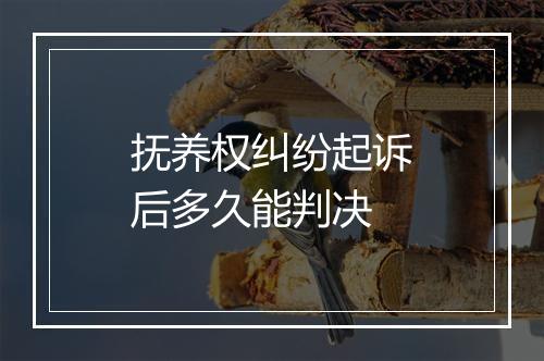 抚养权纠纷起诉后多久能判决