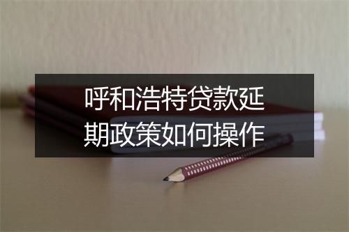 呼和浩特贷款延期政策如何操作