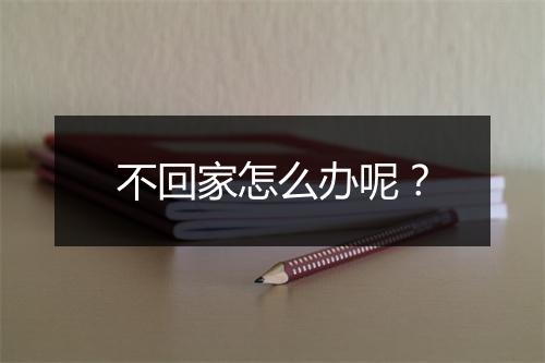 不回家怎么办呢？