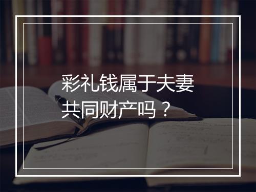 彩礼钱属于夫妻共同财产吗？