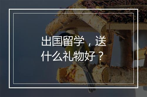 出国留学，送什么礼物好？