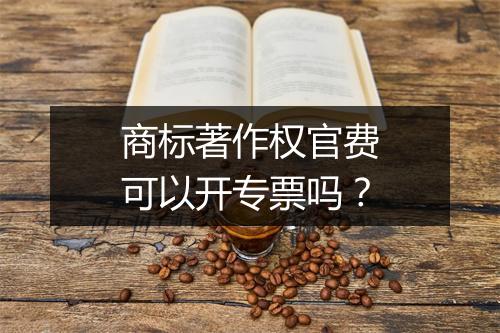 商标著作权官费可以开专票吗？