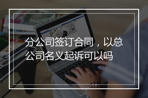 分公司签订合同，以总公司名义起诉可以吗