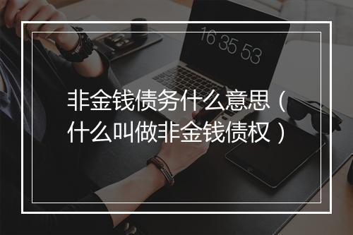 非金钱债务什么意思（什么叫做非金钱债权）