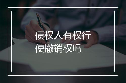 债权人有权行使撤销权吗