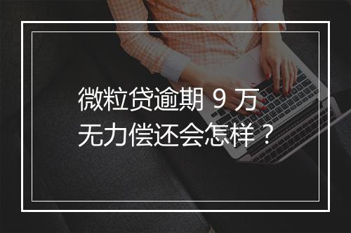 微粒贷逾期 9 万无力偿还会怎样？