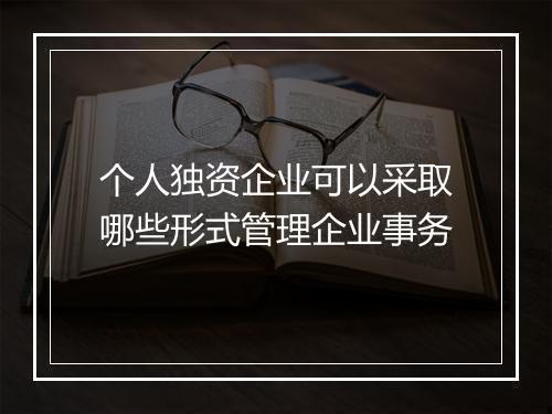 个人独资企业可以采取哪些形式管理企业事务