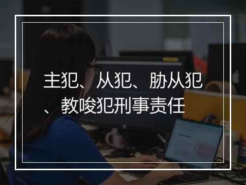 主犯、从犯、胁从犯、教唆犯刑事责任