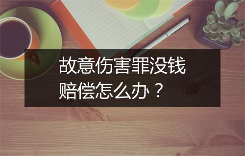 故意伤害罪没钱赔偿怎么办？