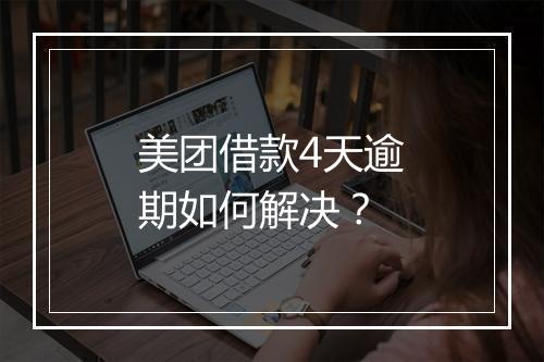 美团借款4天逾期如何解决？