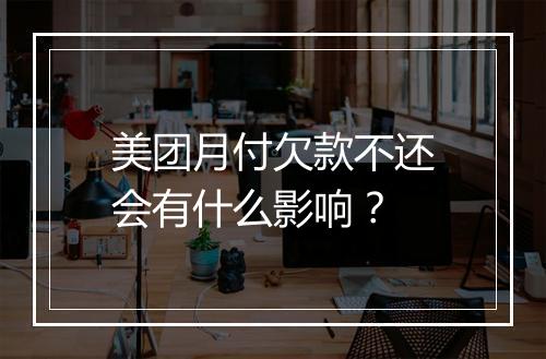 美团月付欠款不还会有什么影响？
