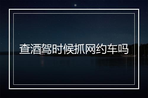查酒驾时候抓网约车吗