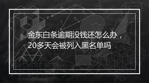金东白条逾期没钱还怎么办，20多天会被列入黑名单吗