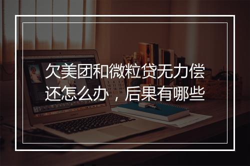 欠美团和微粒贷无力偿还怎么办，后果有哪些