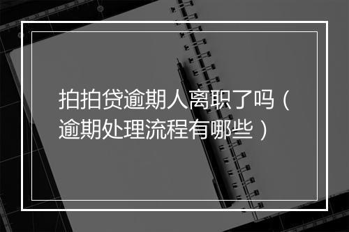 拍拍贷逾期人离职了吗（逾期处理流程有哪些）
