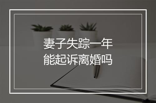 妻子失踪一年能起诉离婚吗