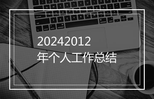 20242012年个人工作总结