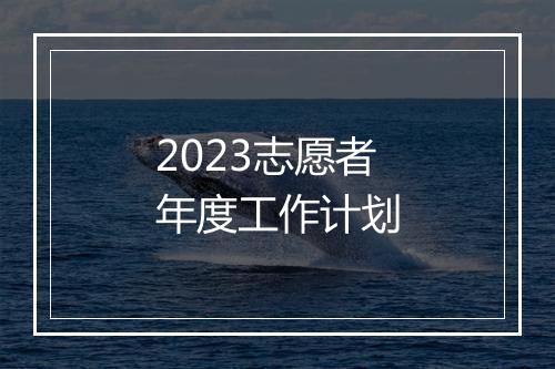 2023志愿者年度工作计划