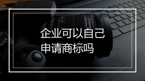 企业可以自己申请商标吗