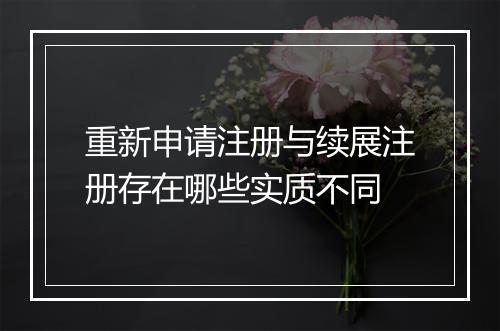 重新申请注册与续展注册存在哪些实质不同
