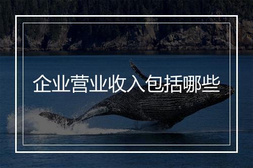 企业营业收入包括哪些