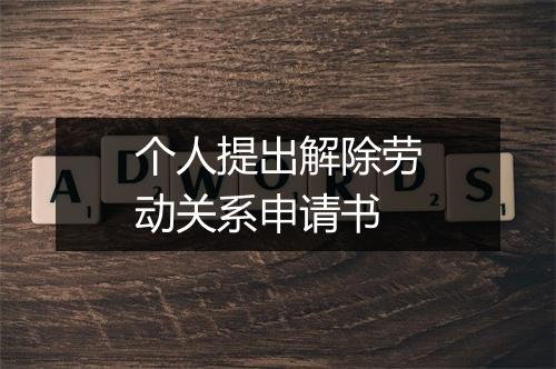 个人提出解除劳动关系申请书