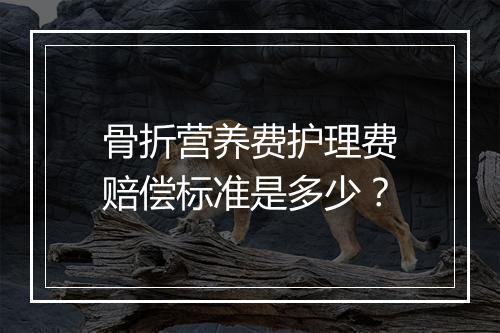 骨折营养费护理费赔偿标准是多少？