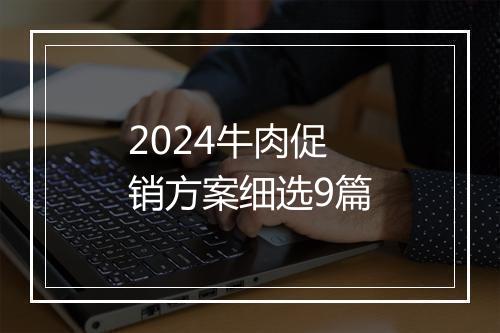 2024牛肉促销方案细选9篇