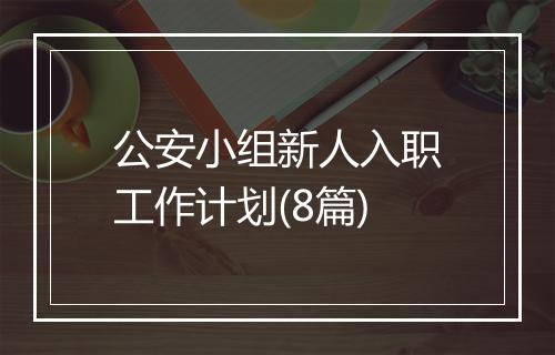 公安小组新人入职工作计划(8篇)