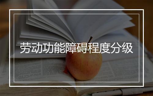 劳动功能障碍程度分级