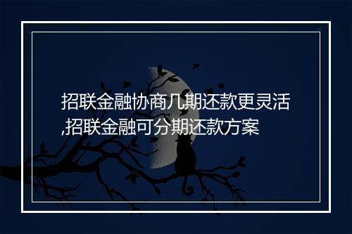 招联金融协商几期还款更灵活,招联金融可分期还款方案