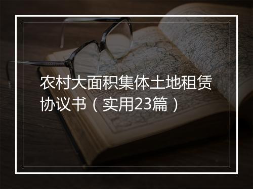农村大面积集体土地租赁协议书（实用23篇）
