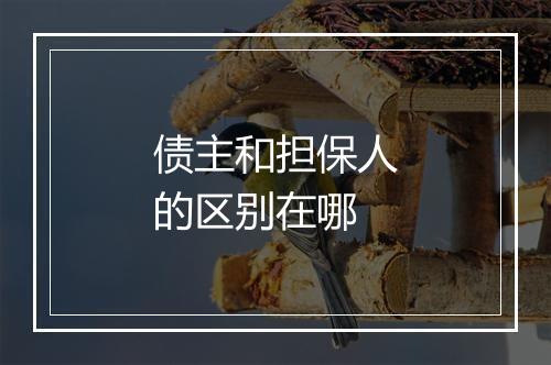 债主和担保人的区别在哪