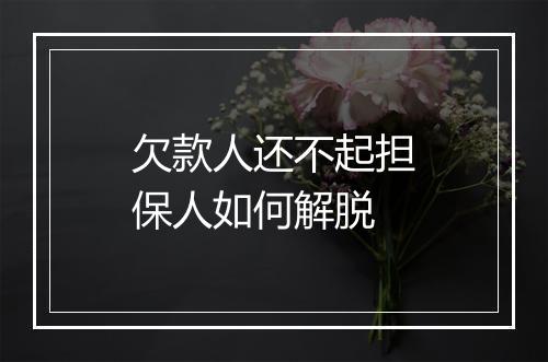 欠款人还不起担保人如何解脱