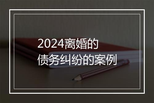 2024离婚的债务纠纷的案例