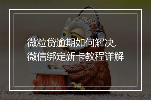 微粒贷逾期如何解决,微信绑定新卡教程详解