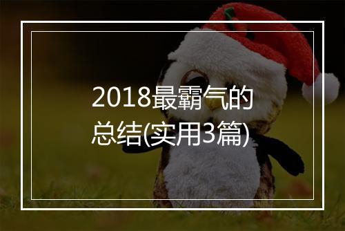 2018最霸气的总结(实用3篇)