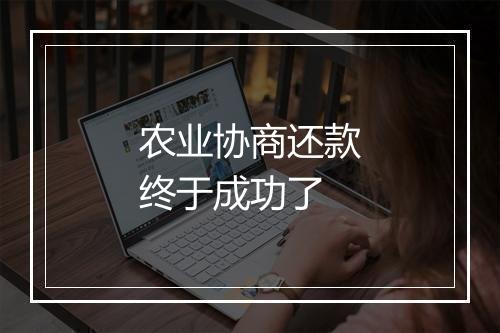 农业协商还款终于成功了