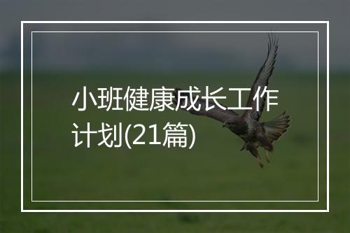 小班健康成长工作计划(21篇)