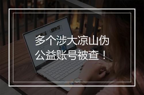 多个涉大凉山伪公益账号被查！