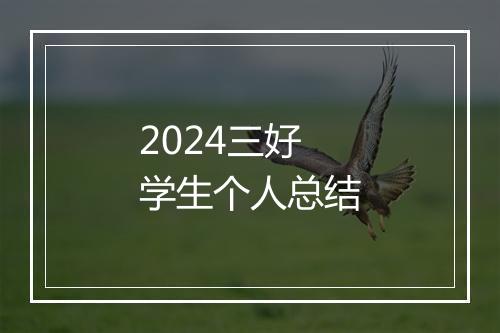2024三好学生个人总结