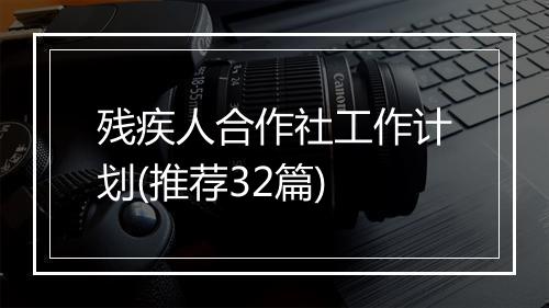 残疾人合作社工作计划(推荐32篇)