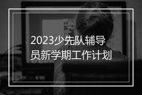 2023少先队辅导员新学期工作计划