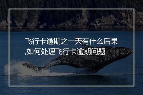 飞行卡逾期之一天有什么后果,如何处理飞行卡逾期问题