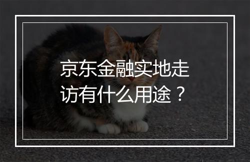 京东金融实地走访有什么用途？