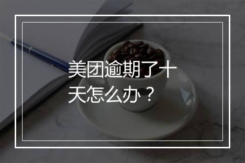 美团逾期了十天怎么办？