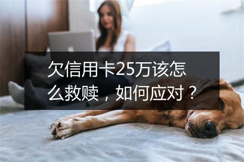 欠信用卡25万该怎么救赎，如何应对？