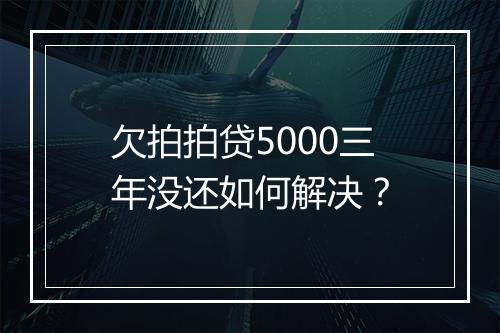 欠拍拍贷5000三年没还如何解决？